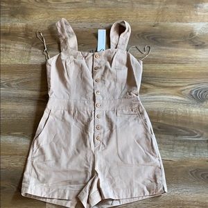 Tan button up romper